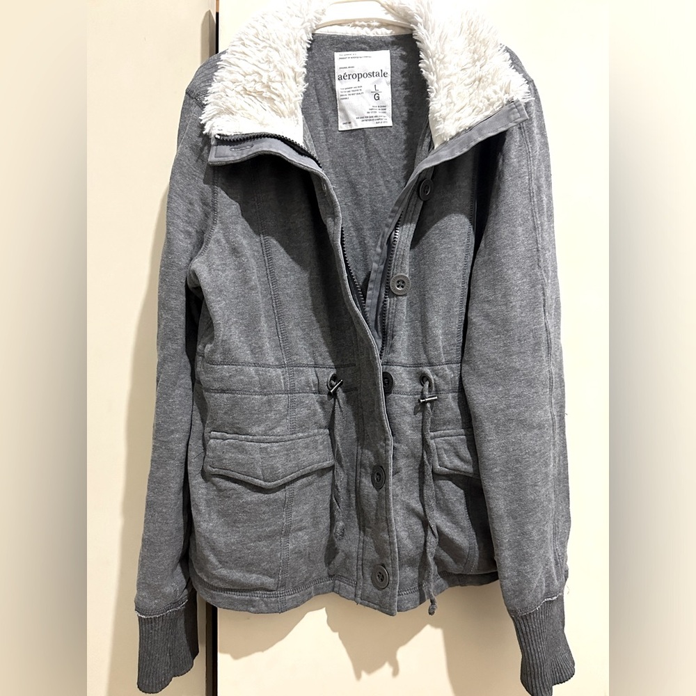 Aeropostale Women's Utility Jacket with Faux Fur